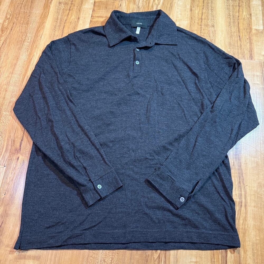 Zanone Soft Merino Wool Mens Long Sleeve Layer Luxury Knit Old Money Shirt M